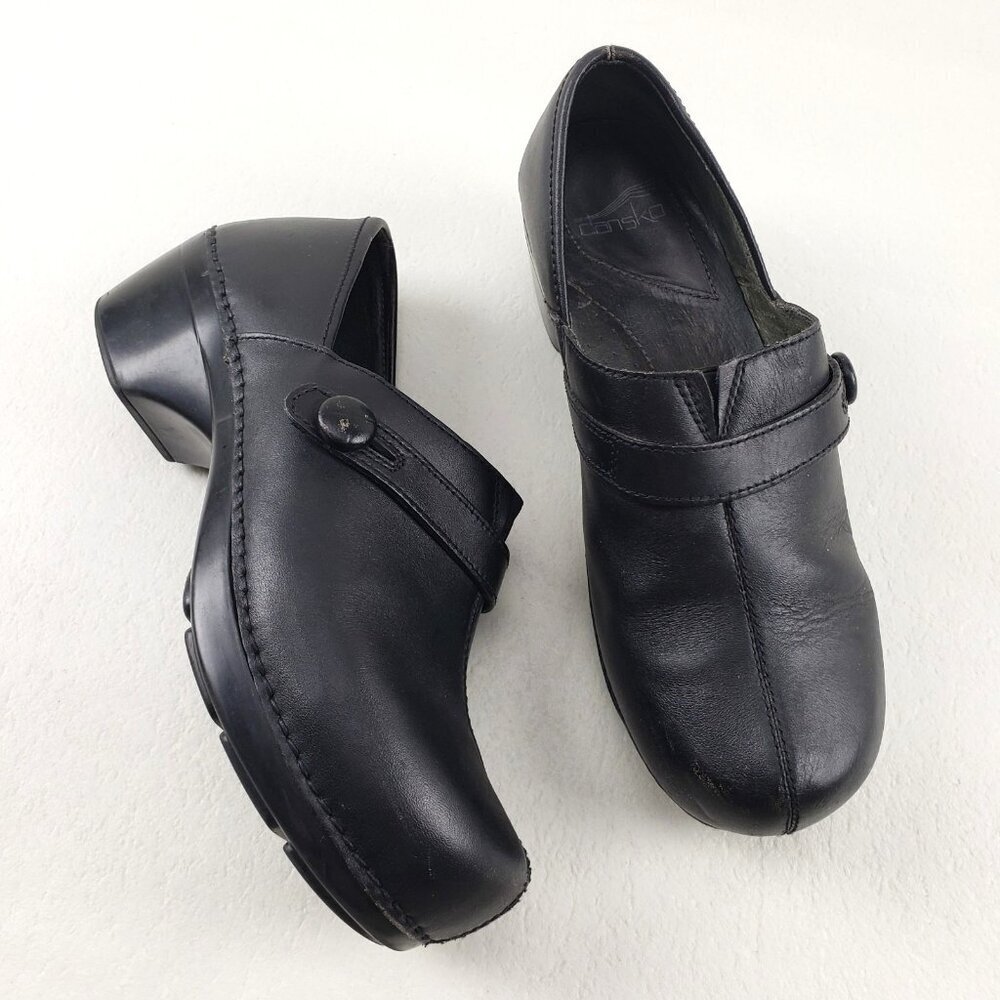 Dansko Solstice Clog Womens 9.5-10 EU 40 Black Leather Slip On Comfort Shoe